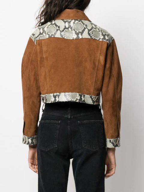 Giuseppe Zanotti snakes-panelled jacket - Brown