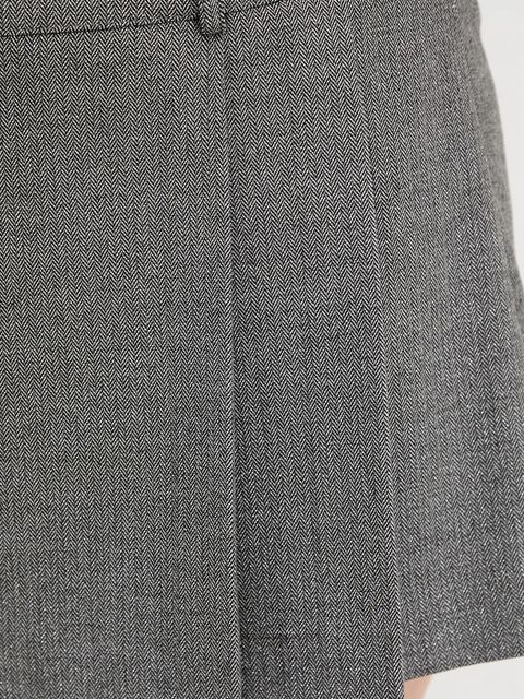 Gaudi szorty damskie kolor szary gładkie high waist 521FD25018