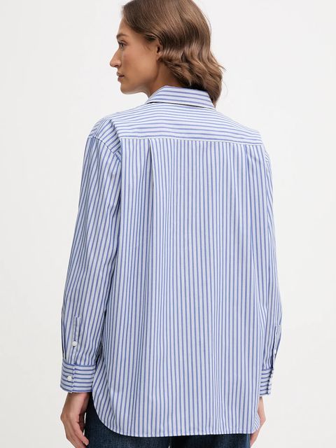 Calvin Klein Jeans koszula damska kolor niebieski relaxed z kołnierzykiem klasycznym LV044D170G - zdjęcie produktu nr 2