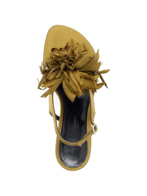 Proenza Schouler Tee floral-appliqué sandals - Green