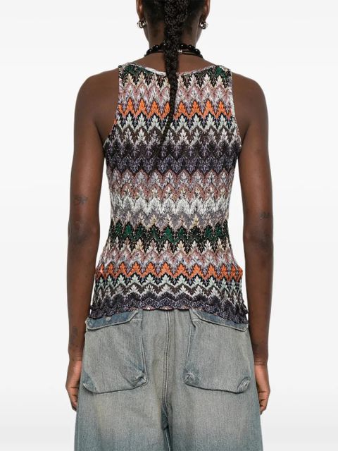 Missoni buttoned patterned tank top - Brown