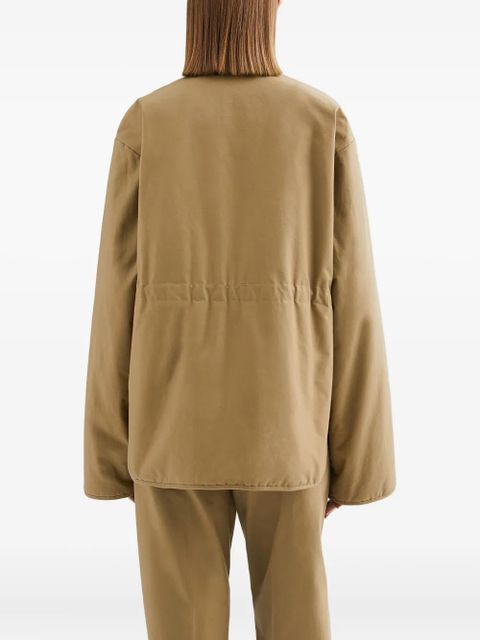 Jil Sander logo-embroidered jacket - Brown