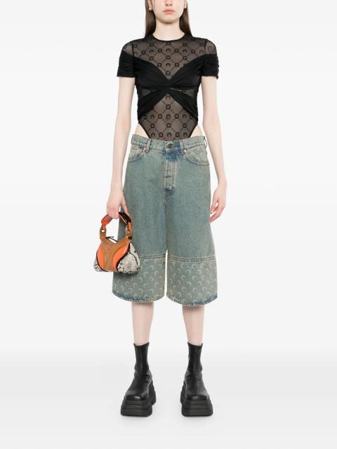 Marine Serre draped jersey bodysuit - Black - zdjęcie produktu nr 2