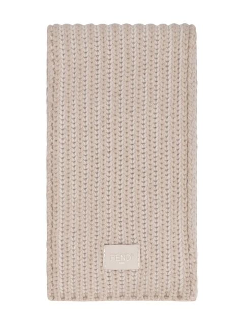 FENDI logo-patch scarf - Neutrals - zdjęcie produktu nr 2