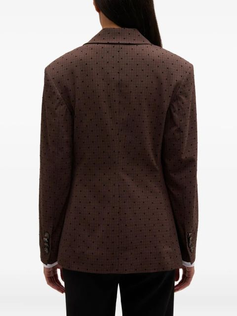 GANNI single-breasted polka dot blazer - Brown