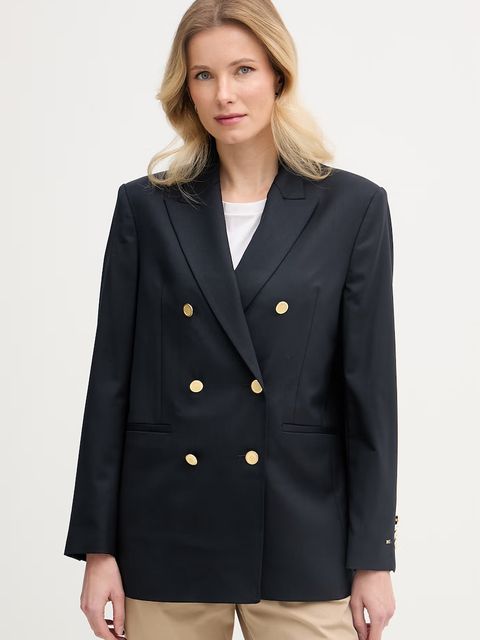 Tommy Hilfiger marynarka dwurzędowa damska z dodatkiem wełny - zdjęcie produktu nr 1