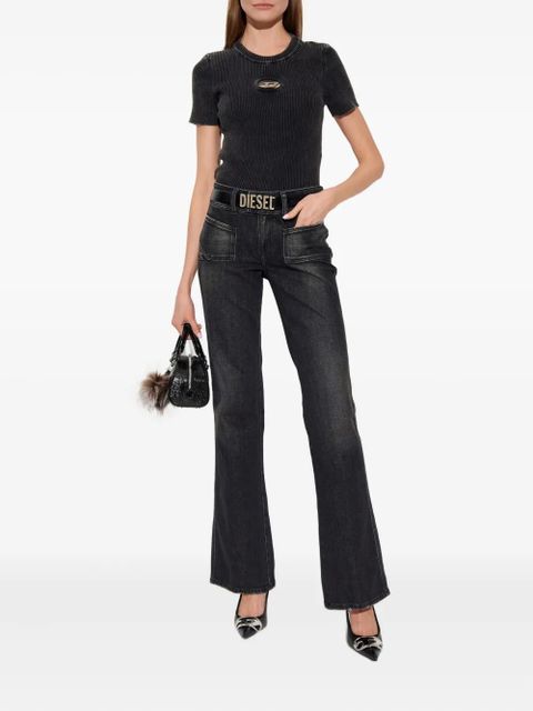 Diesel M-Anchor-Ss ribbed logo T-shirt - Black - zdjęcie produktu nr 2