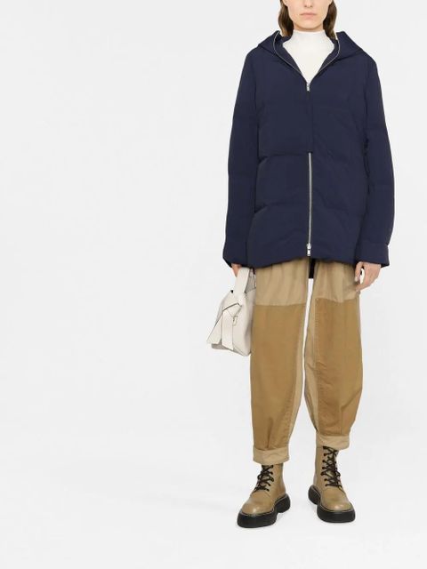 Jil Sander padded zip-fastening coat - Blue