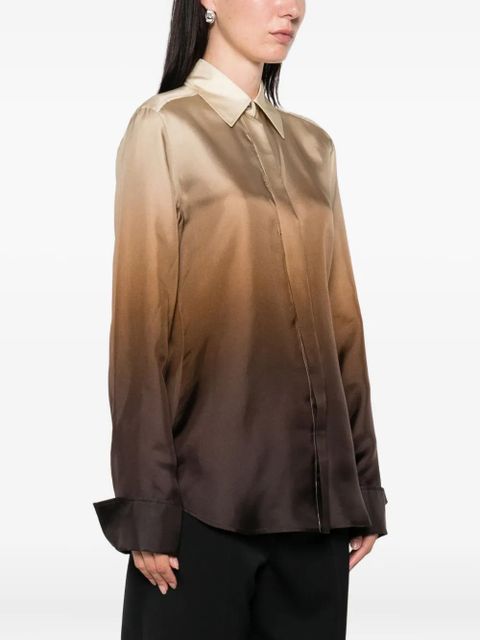 Sportmax ombré-effect silk shirt - Brown