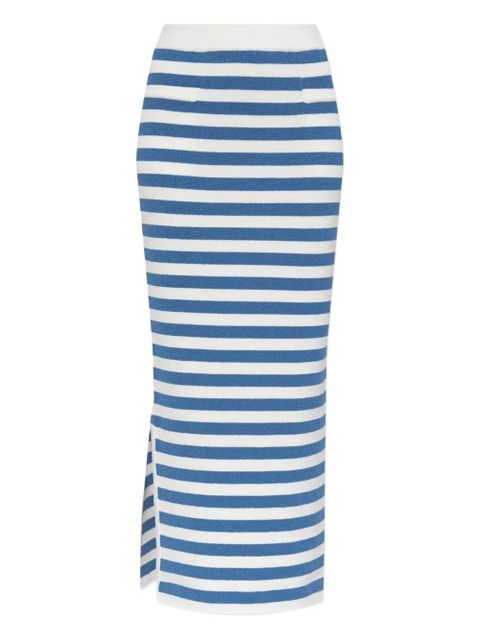 Posse stripe side-split midi fitted skirt - Blue - zdjęcie produktu nr 1