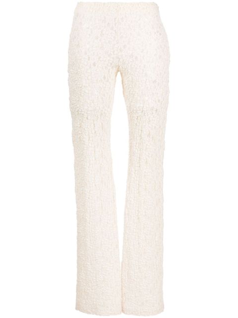Chloé floral-lace bootcut trousers - Neutrals