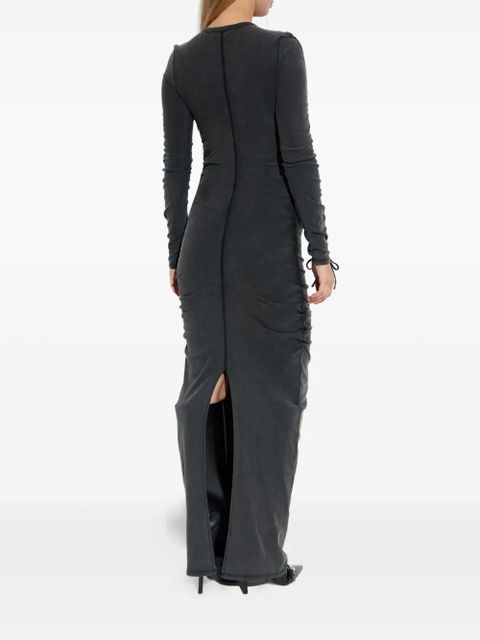 MISBHV long-sleeve drawstring maxi dress - Grey