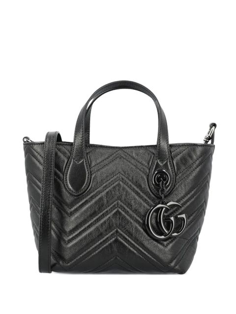 Gucci chevron logo charm shoulder bag - Black - zdjęcie produktu nr 1
