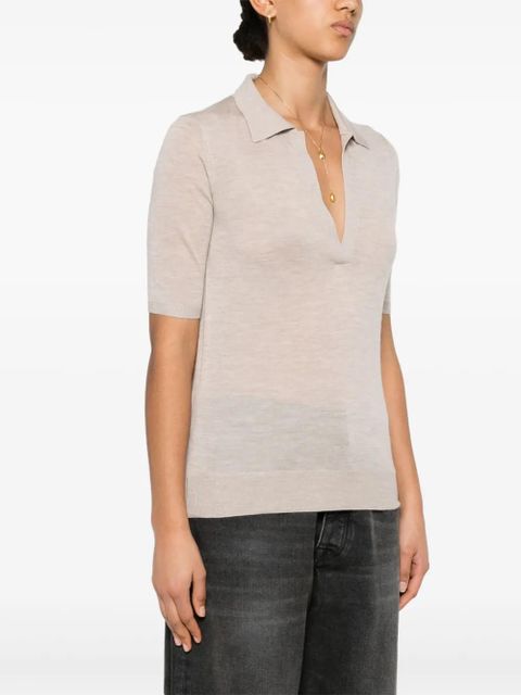 Gabriela Hearst Frank fine-knit polo shirt - Neutrals - zdjęcie produktu nr 2