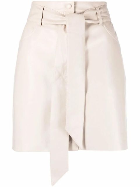 Nanushka A-line belted mini skirt - Neutrals - zdjęcie produktu nr 1