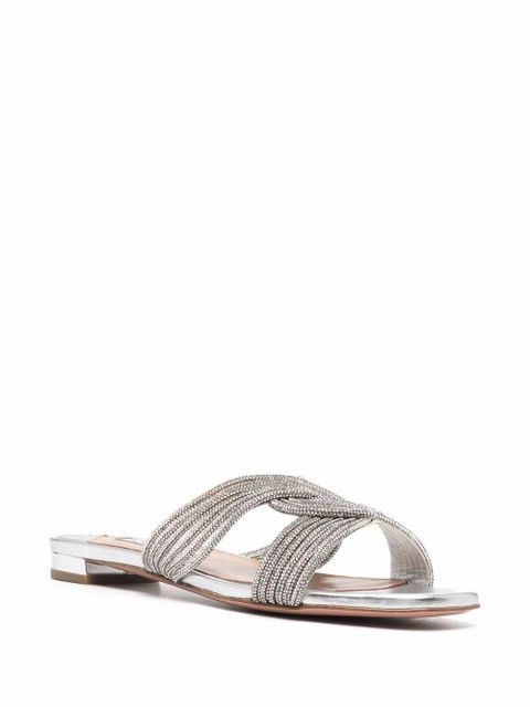 Aquazzura Gatsby flat sandals - Silver