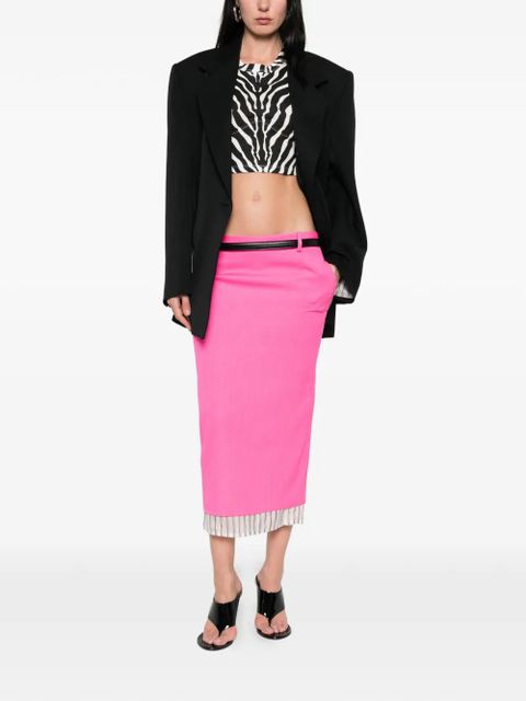 The Attico striped-trim midi skirt - Pink - zdjęcie produktu nr 2