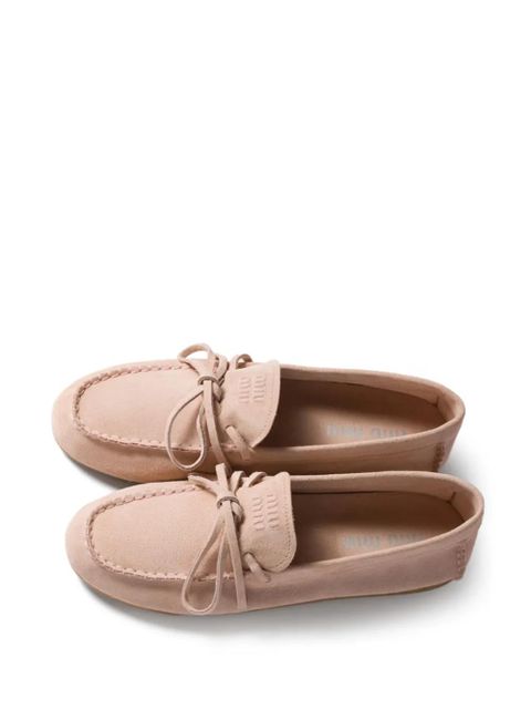 Miu Miu tie-detail leather loafers - Pink