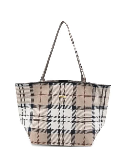 Barbour plaid double-handle tote bag - Neutrals - zdjęcie produktu nr 1