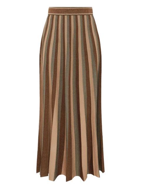 ZIMMERMANN Hypnotic metallic striped midi skirt - Green - zdjęcie produktu nr 1