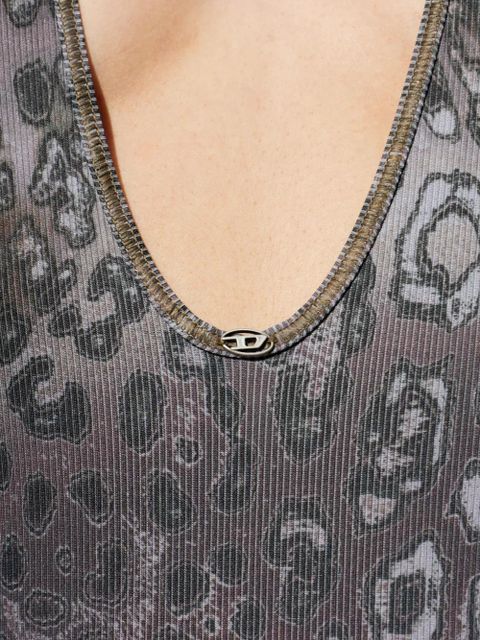 Diesel Audrey-Utlt animal-print swimsuit - Grey