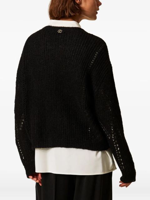 TWINSET openwork wool-blend sweater - Black