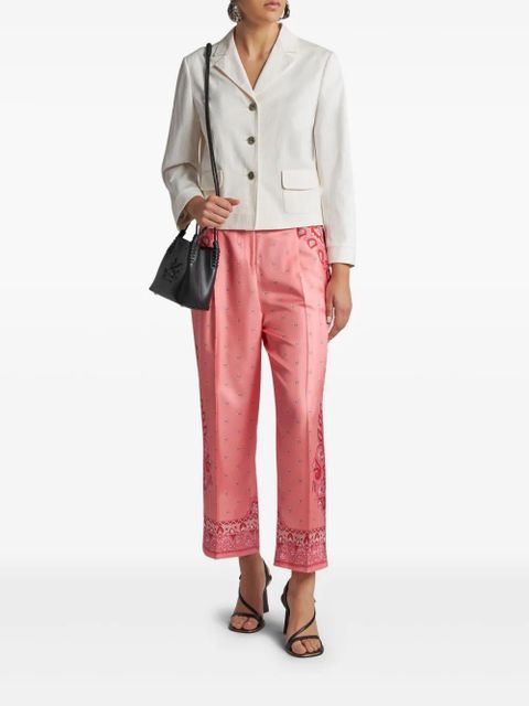 ETRO paisley-print silk trousers - Pink