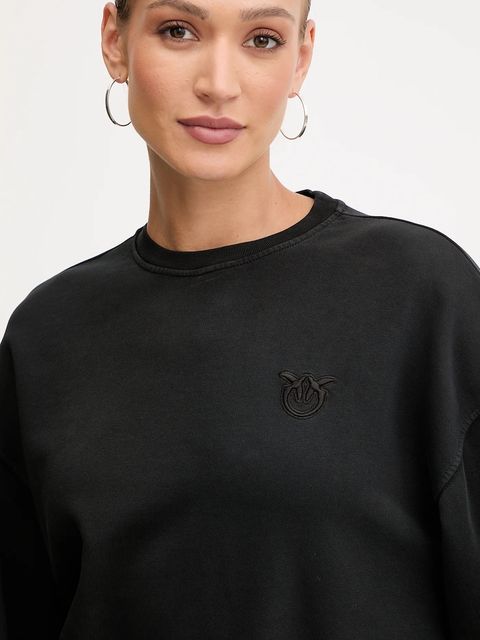 Pinko bluza bawełniana damska kolor czarny gładka 105510 A2RB