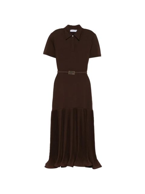 Rowen Rose pleated collared midi dress - Brown - zdjęcie produktu nr 1