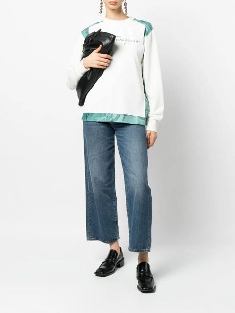 Ferragamo embroidered logo sweatshirt - White