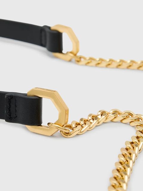 AllSaints torebka skórzana ETTA kolor czarny W339XD