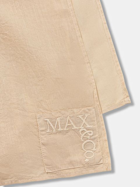 MAX&Co. szal bawełniany damski kolor beżowy gładki 2526546056200 - zdjęcie produktu nr 2