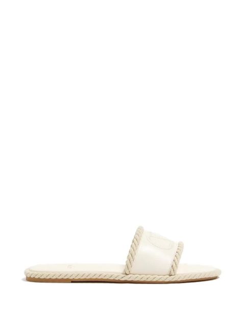 Valentino Garavani Vlogo Torchon slide sandals in nappa leather - Neutrals - zdjęcie produktu nr 1