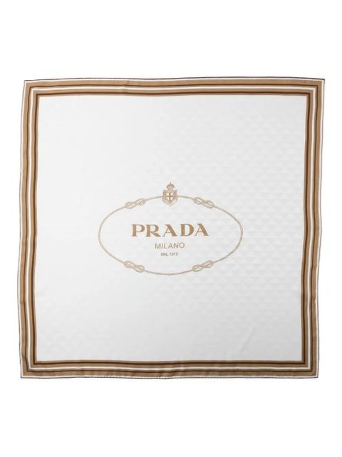 Prada printed silk scarf - Neutrals - zdjęcie produktu nr 1