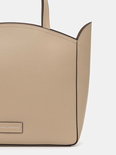 Karl Lagerfeld torebka skórzana kolor beżowy A3W30043