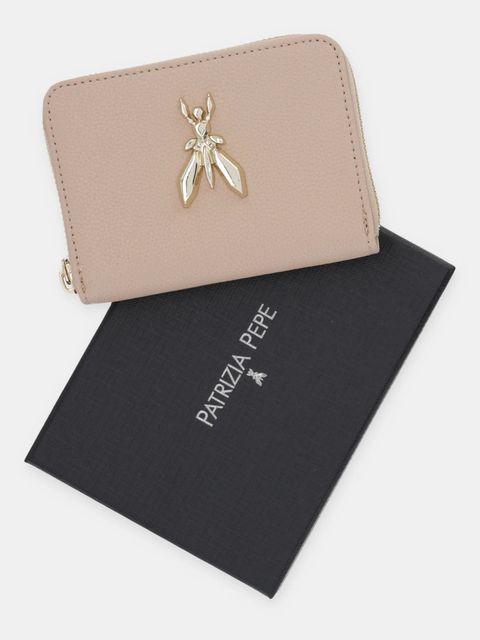 Patrizia Pepe portfel skórzany damski kolor beżowy 8Q0017 L001