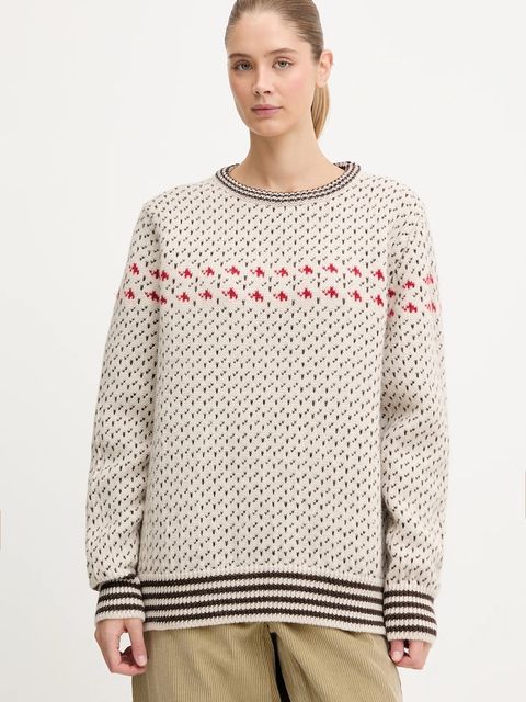 Mammut sweter wełniany Mammut x Cabourn Direttissima kolor beżowy ciepły 1014.07060