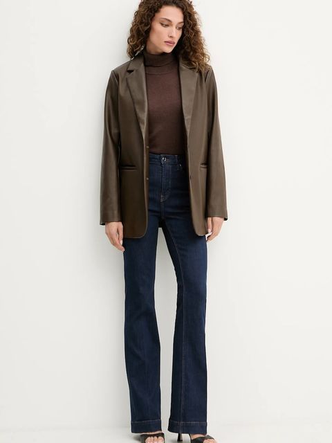 Silvian Heach sweter z domieszką wełny SAM damski kolor brązowy z golfem GPA25244LU - zdjęcie produktu nr 2