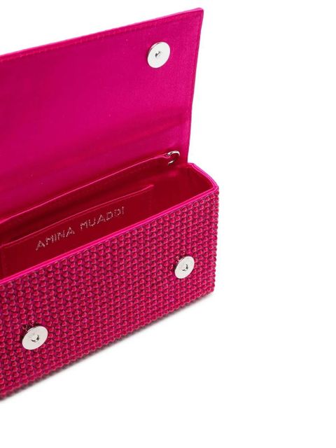 Amina Muaddi Paloma crystal-embellished clutch bag - Pink