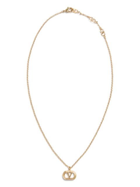 Valentino Garavani Ovalette logo-pendant necklace - Gold