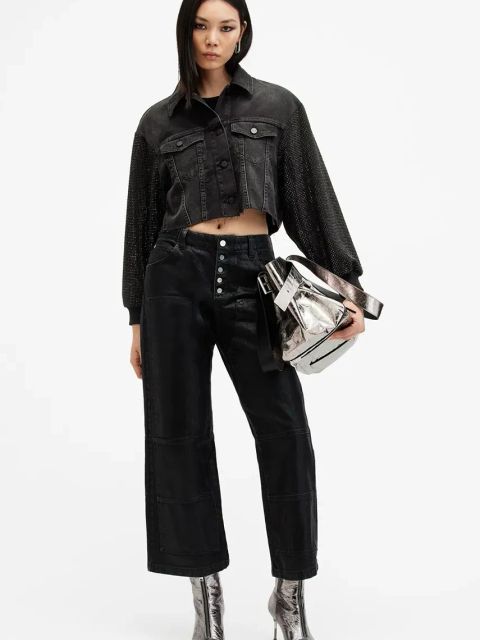 AllSaints kurtka bawełniana ANDERS kolor czarny przejściowa W117PB