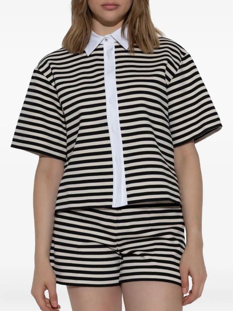 Max Mara striped short-sleeved shirt - Black
