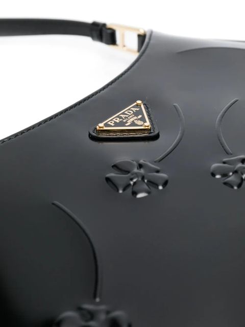 Prada Cleo embossed-detail shoulder bag - Black