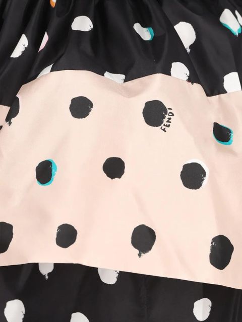 FENDI printed taffeta peplum dress - Black