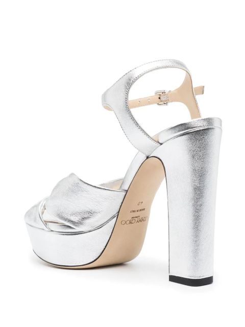 Jimmy Choo 120mm Heloise leather sandals - Silver - zdjęcie produktu nr 2
