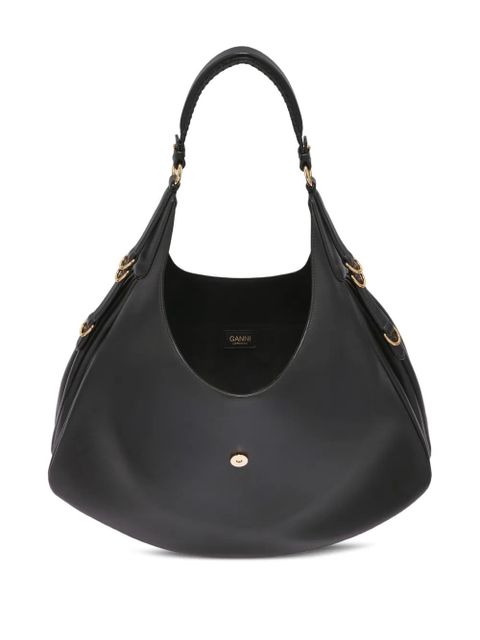 GANNI detailed-hardware shoulder bag - Black