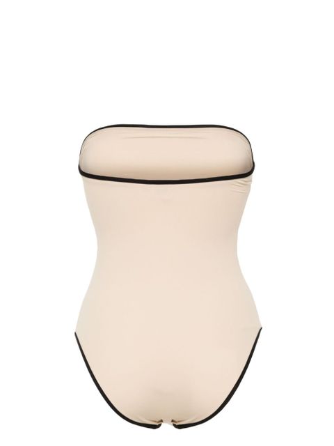 TOTEME striped-edge strapless swimsuit - Neutrals - zdjęcie produktu nr 2