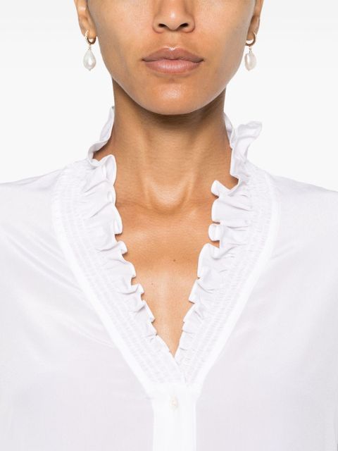 SANDRO ruffle-detail shirt - White