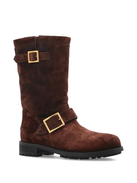 Jimmy Choo buckle mid biker boots - Brown - zdjęcie produktu nr 2