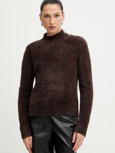 Morgan sweter damski kolor brązowy z golfem MFENNY - zdjęcie produktu nr 1